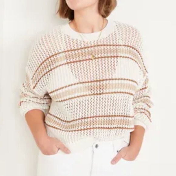 Old Navy Crochet Sweater striped size XL tall - Picture 1 of 5
